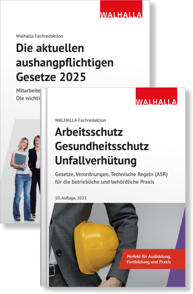 Kombi-Paket Die aktuellen aushangpflichtigen Gesetze + Arbeitsschutz, Gesundheitsschutz, Unfallverhütung 2025